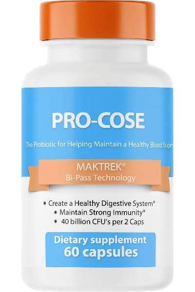 Pro-Cose Probiotic Supplement Bottle - Front View